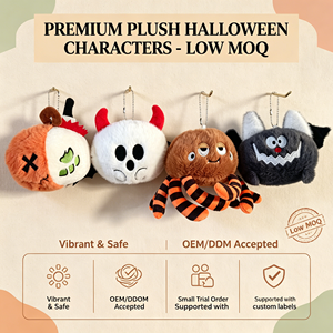Peluche Kawaii di Halloween: Collezione di Animali di Peluche Rotondi Spettrali, Simpatici e Spaventosi (Pipistrello, Fantasma, Ragno, Zombie) – Regalo per Bambini - Product Image 1