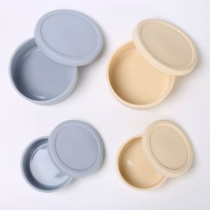 Pure Silicone Minimalist Style Two-<b>piece</b> Stackable Lunch Box <b>Set</b> with Baby Food Bowl and Fresh-Keeping Lid - Product Image 2