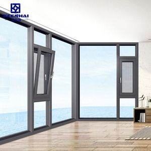 Ventana de puerta de Patio de suelo a techo de madera, pantalla impermeable de alta transmitancia, diseño Simple, ventanas de vidrio de balcón insonorizadas - Product Image 2