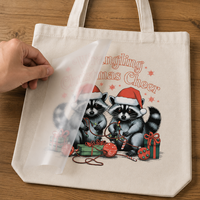 Transferts DTF mats à peler à chaud ou à froid, motifs animaux de dessin animé Joyeux Noël, prêts à presser, pour impression sérigraphique et transfert thermique sur T-shirt