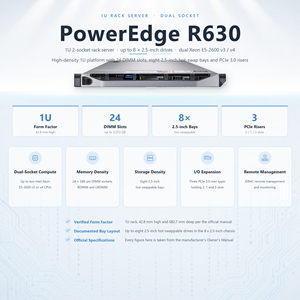 Serveur Rack d'occasion R630 R730 R530 1U Double Processeur DDR4 NVMe SSD SAS HDD Serveurs Disques Durs Appareil ECC * le PowerEdge R630 est - Product Image 1