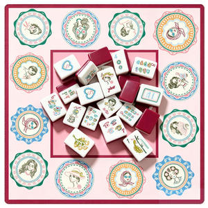 Jeu de Mahjong Américain 3 Niveaux en Acrylique Blanc, Motif Floral Rose Cœur, 160 Tuiles, Design Personnalisé, Style Rétro Soap Opera pour Femmes - Product Image 1