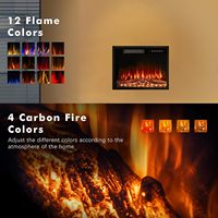 Prix bas 23 pouces petit poêle électrique télécommande moderne 3d lumière LED flamme insérer cheminées électriques pour Rv