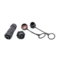 Barre d'éclairage Led Câble Disposition Connecteur DC monté sur panneau M12 4Pin Type de soudure Femelle Connecteur plastique IP68 avec capuchon