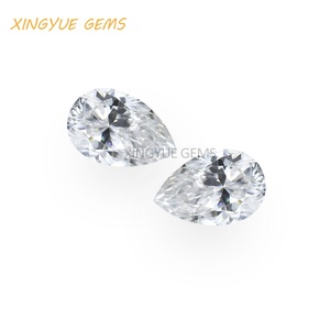 Prix de gros, diamant synthétique de forme poire, 3*5 à 15*20 mm, couleur DEF, clarté VVS, en vrac, MOISSANITE - Product Image 1