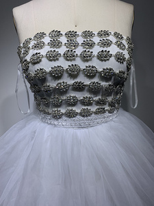 Vestido de novia de Fiesta blanco con diamantes brillantes, <span class=keywords><strong>2023</strong></span> - Product Image 3