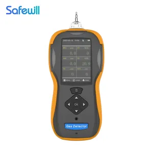 Safewill bán buôn Chất lượng cao đa Gas Detector 6-in-1 co/CO2/O2/H2S/VOC/CH4 Màn hình Analyzer gas