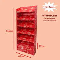 Enveloppe rouge pur présentoir étagère en papier ondulé écologique Style moderne vente en gros au détail en Stock