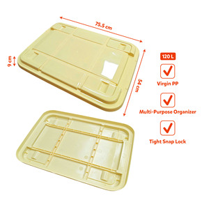 Bac de rangement empilable en plastique PP robuste avec couvercle, capacité 120L, écologique, épais et durable - Product Image 5