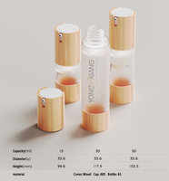 Flacon pompe sans air cylindrique 15ml 30ml 50ml en ABS AS PP pour emballage de lotion et crème, forme pour nettoyant visage, logo personnalisé
