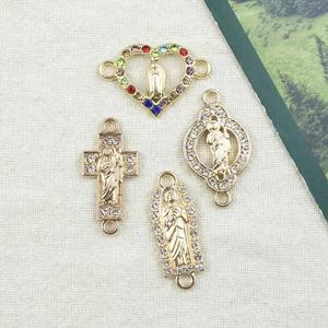 Risingmoon crochet <span class=keywords><strong>plaque</strong></span> or alliage de Zinc cristal mort San Judas tortue éléphant bijoux à bricoler soi-même breloques croix vierge marie accessoire - Product Image 2