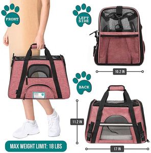 Sac de transport pour animaux de compagnie souple, approuvé par les compagnies aériennes, de qualité supérieure |   Conception ventilée et confortable avec des caractéristiques de sécurité |   Idéal pour les petites entreprises - Product Image 4