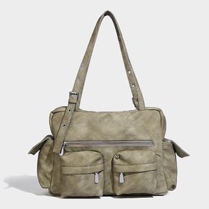 Bellmont Retro Multi-pocket Motorcycle Bag Style Simple Fashion Large Capacity Shoulder Underarm HandBag Designer Brand Bag - Product Image 3