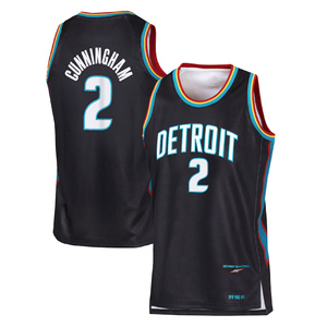 2026 Detroit City 2 # <span class=keywords><strong>Maillot</strong></span> de basket-ball Cade Cunningham Swingman Edition Statement noir brodé - Product Image 4