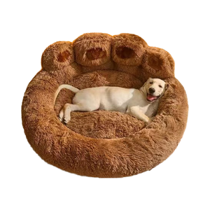 Modernes 20-Zoll-rundes Haustier bett Innen wasch barer Plüsch mit rutsch festem Boden für Welpen kätzchen Kleine mittelgroße Hunde Katzen - Product Image 4