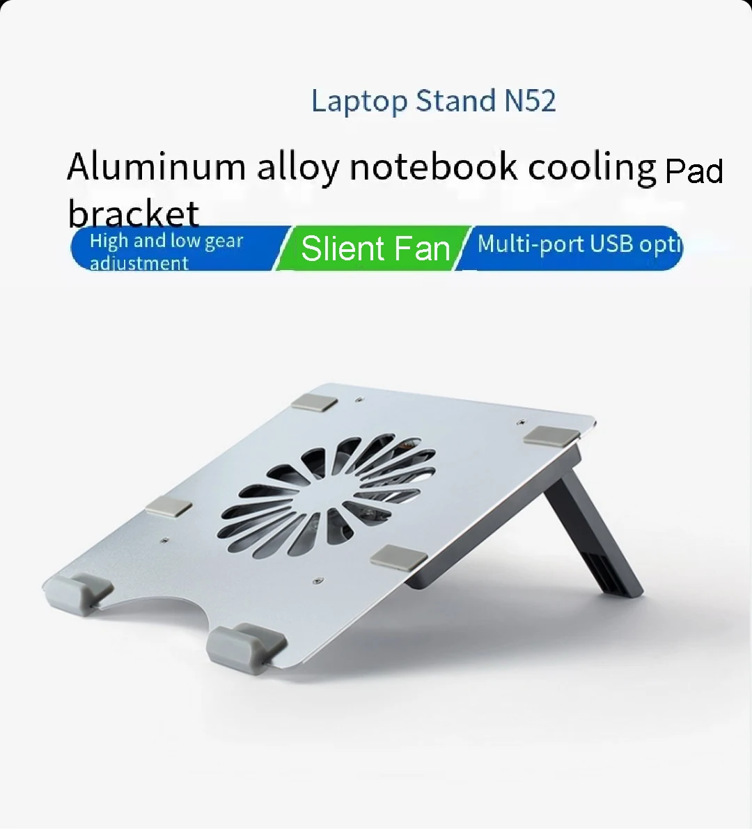 Aluminium Alloy Computer Holder with Cooling Fan Portable Laptop Stand Laptop Cooler for Desk
