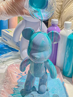 En gros, Ours en résine fluide DIY à peindre, modèle 'Violent Bear', 18/23/33/53/75/100cm, Ours en peluche blanc à peindre