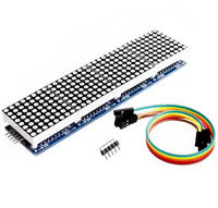 MAX7219 Modul Tampilan LED Matriks Titik 32X8 4 In 1 Antarmuka 5Pin Papan Tampilan Matriks LED Dapat Disusun Bertingkat