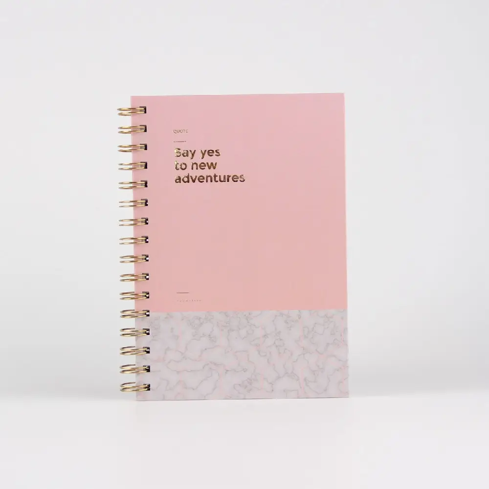 Factory Custom Printing A5 Wire Bound Spiral Notebook Marble Diary