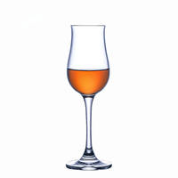 Tulpvormige loodvrije kristallen whiskyproefglazen, handgeblazen, met steel, geschikt voor bourbon, scotch, brandewijn en champagne.