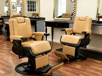 Fauteuil de barbier hydraulique vintage noir robuste inclinable pour salon de coiffure masculin