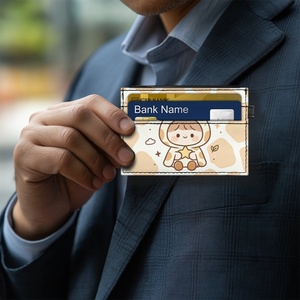 Custom Photo Print PU Leather <b>Card</b> <b>Holder</b> 3-Layer Single-Sided Printed ID Organizer <b>Wallet</b> One-Piece MOQ Personalized Travel - Product Image 2