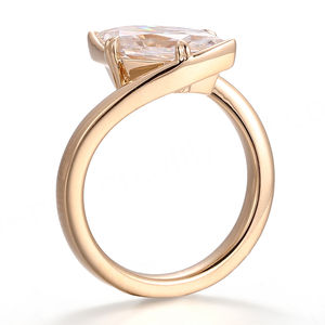 Anillos de Boda de Diseñador con Moissanita, Oro Sólido de 18k y 14k, Joyería de Oro Real con Certificado GRA, Anillo de Compromiso de Moissanita de Oro Real para Mujer - Product Image 3