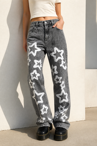 High Waist Breathable Light Wash Casual Simple Knitted <strong>Cargo</strong> Y2k Straight Denim Jeans for <strong>Women</strong> 2025 - Product Image 2