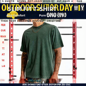 Camiseta de Verano para Hombre, Color Sólido, Corte Ajustado Informal, Mangas Cortas, Dobladillo Curvo, Ecológica, 300 Gramos, Tejido de Bambú - Product Image 2