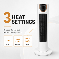 Radiateur tour oscillant mécanique sur pied avec minuterie 12 heures, télécommande et chauffage réglable pour les utilisateurs en chambre