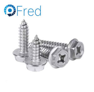 Matériel de construction Vis autotaraudeuses en acier inoxydable Tête hexagonale croisée mécanique Système métrique disponible en pouces Norme GB - Product Image 1