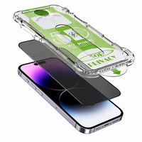 Grade AAA 28 °   Protection d'écran en verre trempé anti-espionnage, anti-traces de doigts, ultra-mince, anti-poussière, kit pour iPhone 11-18