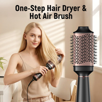 Nouvelle brosse à cheveux électrique professionnelle détachable et interchangeable 2026, brosse à air chaud, peigne, ensemble de brosses sèche-cheveux 1 étape