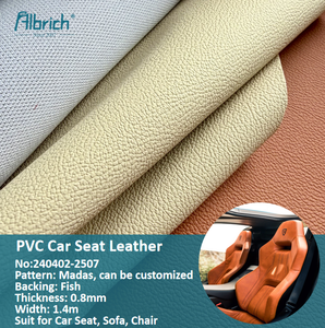 Cuir synthétique PVC imperméable 0,8 mm en promotion pour sièges de voiture, avec support en molleton bouclette de bonne qualité, cuir de voiture PVC 240402-2507 - Product Image 1