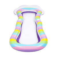 En gros, Flotteur inclinable en maille arc-en-ciel, gonflable personnalisé, jouet aquatique, chaise longue portable, lit flottant, lit aquatique