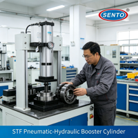 Cilindro Neumático Hidráulico Marca SENTO STF-100-100-20-8T, Sello de Pistón de Doble Acción, 1 Año de Garantía, Ahorro de Espacio, Alto Rendimiento