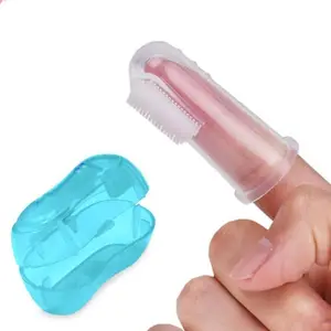 Manufacturer direct selling baby silicone toothbrush thumb cover toothbrush baby tooth brush all silicone tongue coating R0730