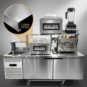 Mesa Refrigerada Comercial LuMa para Preparación de Ensaladas y Sándwiches, Mesa para <span class=keywords><strong>Pizza</strong></span> de Acero Inoxidable 304 con Fregadero para Restaurante - Product Image 4