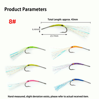 8 #   Umpan Pancing Lalat Nymph Udang, Tersedia 6 Warna, Kail Karbon Tinggi Berduri UV Glow untuk Ikan Trout, Bass, Pike, Aliran Air Tawar