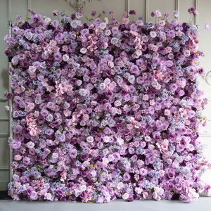 A47 lavanda púrpura Rosa boda telón de fondo decoración tela Fondo pared flores artificiales para decoración de boda Inicio de sesión pared - Product Image 4