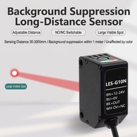 Capteur photoélectrique laser réglable à détection réfléchissante avec suppression de l'arrière-plan LES-G10N, capteur de distance à point rouge