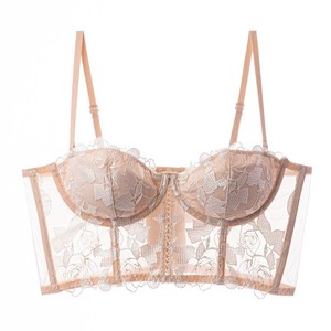 Sous-vêtements pour femme, lingerie sexy, soutien-gorge en dentelle brodée de roses, soutien-gorge à bretelles fines - Product Image 2