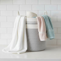 Panier de rangement en coton moderne et écologique multi-usages pour l'organisation du placard, empilable avec poignées, pour le linge sale et les fournitures pour animaux de compagnie