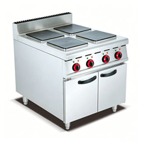 Équipement de cuisine pour hôtel et restaurant, cuisinière électrique professionnelle en acier inoxydable à 4 plaques chauffantes, base de meuble, 380V 16000W, garantie 1 an