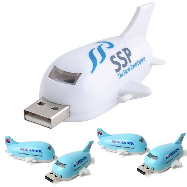 Airplane USB Flash Drive 16G Pen Drive USB Disk Key Custom Logo Promotional Gifts Aircraft Shape USB 2.0 Stick