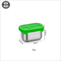 Boîte à goûter pour enfants en acier inoxydable 304, 50-230 ml, gobelet à sauce bento avec couvercle en silicone |   Conteneur de stockage alimentaire portable étanche