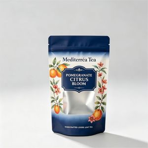 Food Grade BPA Free Matte Finish <b>Zip</b> <b>Lock</b> Resealable Clear Window Gusseted Side Stand Up Pouch For Green Tea Leaf Packaging <b>Bag</b> - Product Image 3