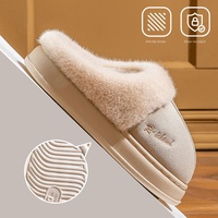 Chaussons en coton pour femmes et hommes, hiver, intérieur/extérieur, en peluche, chauds, à semelle épaisse antidérapante, soutien du pied, vente en gros