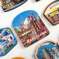 2025 Deutschland European City Souvenirs Holz Kühlschrank magnete für Kühlschrank Benutzer definiertes Logo Holz Epoxy MDF 3D Kühlschrank Magnet Holz