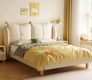 Cream Wind Child Bed, Guardrail Bed, Boys and Girls, Single Bed, Children's Room, Small <b>Unit</b>, <b>Bedroom</b> Furniture - Product Image 3